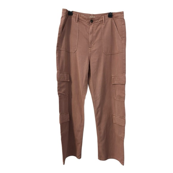 a.n.a Highest Rise Vintage Straight Leg Cargo Pants Size 14 Blush Rose - Picture 1 of 5